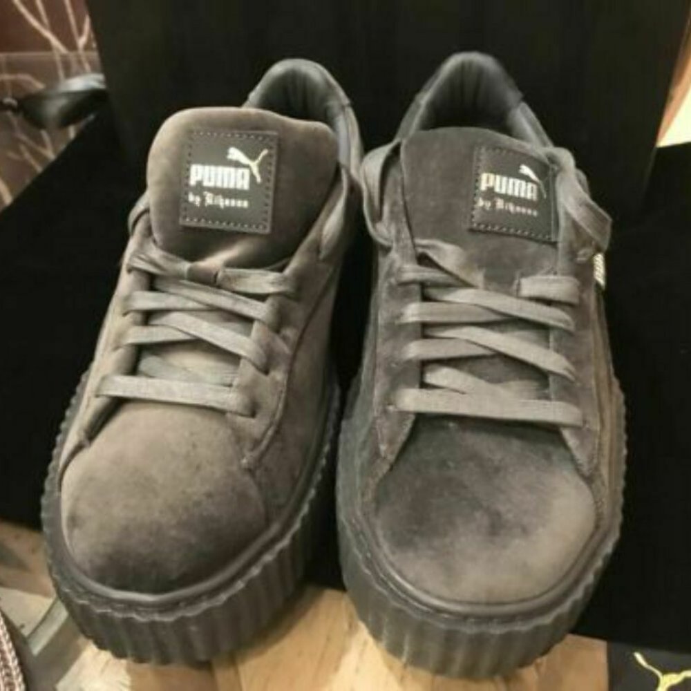 Fenty By Rihanna Gray Velvet Puma Creepers Size 9